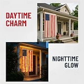  Bannière lumineuse en tissu aux couleurs du drapeau américain, célébration du 250e anniversaire des États-Unis, décorations de jardin pour le 4 juillet, articles de fête patriotiques, pour le Memorial