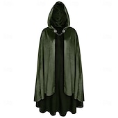 billige Kapper &amp; Kappene-Retro / vintage Kostymer i middelalderstil Renessanse Kappe Trollmann / heks Vampyrer Alv Trollmann Kostyme Herre fantasi Halloween Karneval Maskerade Renessansemesse LARP Voksne