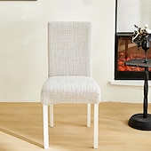 cheap Dining Chair Cover-Polar Fleece Fabric Dining Chair Cover, Stretch Elastic Chair Slipcover for Home Hotel, Washable Removable Soft Seat Protector