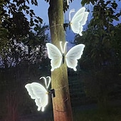 abordables Éclairage paysager-1 lampe solaire papillon de jardin avec ailes mobiles, grande lampe papillon animée à piquer, décoration extérieure étanche à énergie solaire pour pelouse, terrasse, jardin ou allée.