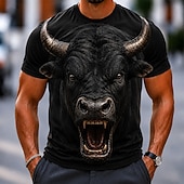  Per uomo Animale Mucca Maglietta Manica Corta maglietta Stampa 3D Girocollo Camicia Divertente Casuale Quotidiano Streetwear Bianco Nero Estate Primavera Abbigliamento S M L XL 2XL 3XL