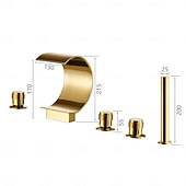 cheap Bathtub Faucets-Bathtub Faucet - Retro Vintage Electroplated Roman Tub Ceramic Valve Bath Shower Mixer Taps