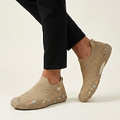cheap Slip-On Casual Shoes-Men's Beige Outdoor Sneakers – Lightweight Breathable Walking Shoes, Non-Slip Comfort Footwear for Hiking, Travel, Camping and Everyday Wear