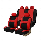 economico Coprisedili per auto-Set completo di 9 coprisedili universali per auto, in tessuto a rete di poliestere traspirante, per auto, SUV, berline e camion. Eleganti accessori per interni bicolore, facili da installare.