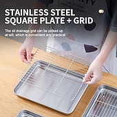 cheap Grills &amp; Outdoor Cooking-Stainless Steel Baking Sheet Pan with Rack, Heavy Duty Roasting Tray for Oven, Grill &amp; Broiler, Dishwasher Safe Bakeware for Cookies, Bacon, Chicken, Turkey &amp; Vegetables