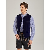 billiga Trachtenväst-Oktoberfest Trachten-väst Traditionell bayersk väst Broderi Sammet Hög krage Kraghalsband Tyska Alpint Arv Ängar Herr Karnival Ölfestival Traditionell stil tyg
