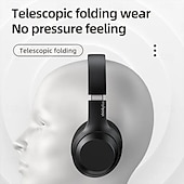 abordables Écouteurs Bluetooth sans fil-Casque sans fil Lenovo ThinkPlus supra-auriculaire, Bluetooth 5.3 avec micro, son stéréo haute fidélité avec basses profondes, oreillettes douces, pliable, idéal pour les jeux, les voyages et le