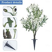baratos Artificial Plants &amp; Greenery-39 Inch Faux Olive Tree Plant, Artificial Olive Bush with Integrated Ground Stake, Realistic Scandinavian Greenery Decoration for Indoor Outdoor Use, Perfect for Living Room, Bedroom, Entryway, Patio