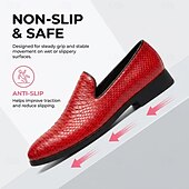 preiswerte Slipper-Rote Herren-Loafer mit Struktur, elegante Slipper zum Hineinschlüpfen, modische Schuhe für Hochzeiten, Partys, Clubbesuche und Abendveranstaltungen
