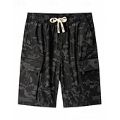 cheap Holiday-Men's Lightweight Cargo Shorts Comfort Waist Tactical Cargo Shorts Casual Shorts Drawstring Elastic Waist Multi Pocket Camouflage Quick Dry Knee Length Casual Outdoor Streetwear Fashion Streetwear