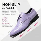 cheap Derby Shoes-Men's Crocodile Pattern Derby Dress Shoes – Elegant Lace-Up Statement Shoes for Weddings, Parties, Banquets &amp; Fashion-Forward Gentlemen
