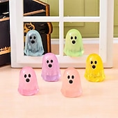 economico Esculturas-30PCS Glow in The Dark Ghost Charms for Halloween, Cute Transparent White Resin Ghost Pendants for Jewelry Making, DIY Crafts, Necklace Bracelet Earrings Accessories, Mini Ghost Ornaments Gifts