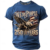 preiswerte Patriotisches T-Shirt für Veteranen-Herren 250. Jubiläum Patriotische Adler American Flag 1776 2026 Graphic T-Shirt Kurzarm Rundhals Sommer Street Top