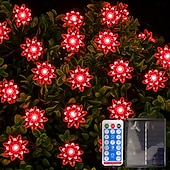 preiswerte Solar-Außenleuchten-12m Lichterketten 100 LEDs Solarmodul Warmweiß Kaltweiß Rot Kreative Lichterketten Festtagslichter Halloween Innenbereich Kreativ USB-betrieben Solarbetrieben