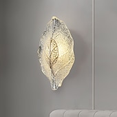 abordables Apliques de pared para interior-Gold LED wall lights, modern wall lights, bionic leaf vanity lamps for bathroom, bedside table wall lamp, perfect for bedroom, living room