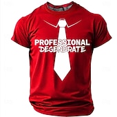 cheap Sarcasm Humor T-shirts-Men's Professional Degenerate Tie Funny Sarcastic Graphic T-Shirt Casual Crew Neck Short Sleeve Tee Shirt Designer Clothing Apparel S M L XL XXL XXXL