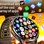 preiswerte Smartwatch-5G-Smartwatch mit SIM-Kartensteckplatz, Android-Smartwatch für Herren mit drehbarer Kamera, WLAN, GPS-Unterstützung für Social-Media-Apps wie TikTok, Instagram und YouTube sowie unabhängiger
