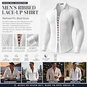 economico Camicie casual eleganti da uomo-Per uomo Camicia Camicia casual Camicia con Bottoni Camicia Jacquard Bianco Manica Lunga Semplice Colletto a Camicia Casuale Quotidiano Allacciato Abbigliamento Elegante Moda Moderno Casual