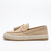 cheap Slip-On Casual Shoes-Men's Blue Tassel Espadrille Loafers – Lightweight Slip-On Resort Shoes, Old Money Casual Footwear for Cruises, Beach Vacations and Weekend Getaways