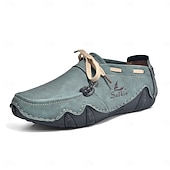 Недорогие Повседневные туфли на шнуровке-Men's Mint Green Casual Loafers, Lace-Up Comfort Walking Shoes, Lightweight Soft Sole Shoes for Travel, Daily Wear, Outdoor Activities