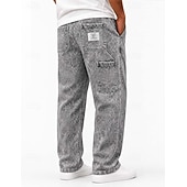 ieftine pantaloni casual-Bărbați Pantaloni Pantaloni de lucru Pantaloni casual Pantaloni din denim Pantaloni de spălat cu acid Buzunar Talie elastică Picior drept Simplu Confort Lungime totală Casual Zilnic În aer liber Mod