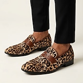 voordelige Premium leren loafers-Instappers met luipaardprint voor heren, nette schoenen, modieuze feestschoenen voor bruiloften, clubs en avondevenementen.