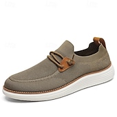 economico Scarpe Casual con Lacci-mocassini da uomo color kaki, scarpe casual traspiranti in maglia, scarpe comode e leggere per guidare, viaggiare e per l'uso quotidiano.