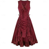 economico Vestiti-Punk &amp; Gotico Rinascimento Steampunk Vestito Strega Ragazza gotica Tinta unica Costume Per donna Fantasia Stile Steampunk Notte di Valpurga Halloween Carnevale Mascherata Casual Quotidiano Adulti