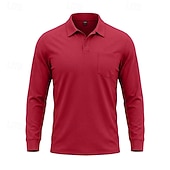 economico Camicia da uomo-Per uomo Tinta unita Maglietta sportiva Polo da golf Maglia da tennis Maglietta da tennis Manica Lunga Tasca Bottoni Leggero Elastico Traspirante Tennis Golf Corsa Colletto a Camicia Top Bianco Cachi