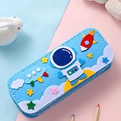 economico Regali-Confezione da 6 astucci per matite fai da te fatti a mano con personaggi dei cartoni animati per bambini, kit di cucito per astucci in feltro con dinosauri, unicorni e sirene, arte per bambini