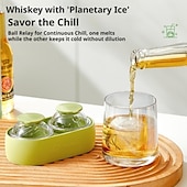 preiswerte Eisgeräte-Silikon-Eiskugelform mit 2 Mulden für Whisky, runde Eiswürfelform, große Eiskugelform für Bourbon &amp;Cocktails, wiederverwendbarer, leicht zu entnehmender Silikon-Eiswürfelformer für Zuhause, Bar und