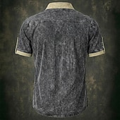 abordables Chemises décontractées intelligentes pour hommes-Hommes Chemise Chemise Décontractée Chemise Boutonnée Chemise 100% coton délavée à l'acide Bleu Noir Rouge bleu marine Vert Manche Courte Bloc de Couleur Uni Col Occasionnel Quotidien Poche Avant