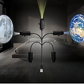  LED-ruimteprojectorlamp met 360° draaiende planeten, nachtlampje voor thuisfeestjes, plafond- en wanddecoratie, roterende LED-planeetprojectorlamp.