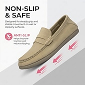 Χαμηλού Κόστους Casual loafers-Ανδρικά κρεμ μοκασίνια σε χρώμα penny – ελαφριά, casual παπούτσια με slip-on, άνετα υποδήματα για θέρετρα για ταξίδια διακοπών, αναψυχή το Σαββατοκύριακο και καθημερινή χρήση.