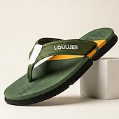 cheap Men's Slippers &amp; Flip-Flops-Men's Green Sport Flip Flops – Non-Slip Quick-Dry Beach Sandals, Lightweight Vacation Footwear for Cruises, Travel and Outdoor Leisure