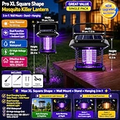 cheap Decorative Lights-Solar Bug Zapper Outdoor, Solar Mosquito Zapper, Rechargeable Battery, Waterproof Electric Fly Zapper for Patio, Backyard, Garden, Camping