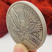  Moneta commemorativa del 250° anniversario dell'America 1776-2026, moneta commemorativa del quinquennio della Campana della Libertà con cornice girevole, souvenir in argento della Dichiarazione