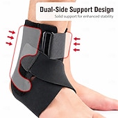 cheap Braces &amp; Supports-Ankle Brace with Dual Side Stabilizers - Adjustable Compression Ankle Support for Sports, Sprain Recovery &amp; Injury Prevention