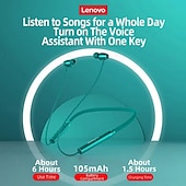 cheap TWS True Wireless Headphones-Lenovo Wireless Neckband Headphones, Bluetooth 5.0 Sport Earbuds with Mic, Noise Cancelling In-Ear Earphones, Sweatproof Magnetic Buds for Workout Gym Running, Thinkplus Audio, HiFi Stereo