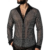 economico Cime-Retrò Vintage Anni '70 Anni '80 T-shirt Hippie Disco Paillettes Metallico Lucido Costume Per uomo Costume di Carnevale Natale Halloween Carnevale Feste Parata dell'Orgoglio Mese dell'orgoglio Adulti