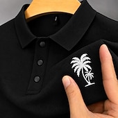  Bărbați 100% Βαμβάκι Polo brodat Casual Afaceri Răsfrânt Manșon scurt De Bază Timp Liber Culoare solidă Texturat Brodat Nasturi Primavara vara Albastru piscină Alb Negru Roz Îmbujorat Trifoi Gri 100