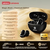 billiga TWS helt trådlösa hörlurar-Lenovo ThinkPlus öppna öronhörlurar, Bluetooth 5.4 luftledningshörlurar med clip-on-funktion, 360 AC HiFi-stereo trådlösa hörlurar med brusreducerande mikrofon, 24 timmars batteritid för sport,