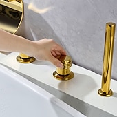 cheap Bathtub Faucets-Bathtub Faucet - Retro Vintage Electroplated Roman Tub Ceramic Valve Bath Shower Mixer Taps