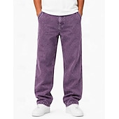 ieftine pantaloni casual-Bărbați Pantaloni Pantaloni de lucru Pantaloni casual Pantaloni din denim Pantaloni de spălat cu acid Buzunar Talie elastică Picior drept Simplu Confort Lungime totală Casual Zilnic În aer liber Mod