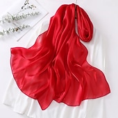 preiswerte Tücher-Damen seidige Schals und Tücher für Abendkleider Damen durchsichtiger weicher Organza-Schal für Brautjungfernhochzeiten formelle Partys