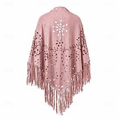 cheap Tops-Retro Vintage Hippie 1970s Cape Hippie Tassel Fringe Fancy Dress Women's Carnival Music Festival Holiday Adults'