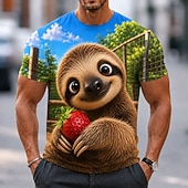 preiswerte T-Shirts mit Tiermuster-Herren Tiermotiv Tiger T Shirt Kurzarm T-Shirt 3D-Druck Rundhalsausschnitt Hemd Lustig Lässig Täglich Straße Blau Blau 1# Orange Sommer Frühling Bekleidung S M L XL 2XL 3XL
