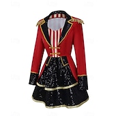 abordables Costumes pour Femmes-Costume de Carnaval Robe Costume élégant Veste de cirque Cirque Monsieur Loyal Cosplay Adulte Femmes Halloween Soirée Performance Se déguiser