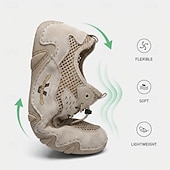 economico Scarpe Casual con Lacci-Scarpe da ginnastica da uomo beige in mesh – scarpe casual traspiranti e leggere, comode calzature da esterno per viaggi, passeggiate e uso quotidiano