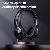 abordables Écouteurs Bluetooth sans fil-Casque sans fil Lenovo ThinkPlus supra-auriculaire, Bluetooth 5.3 avec micro, son stéréo haute fidélité avec basses profondes, oreillettes douces, pliable, idéal pour les jeux, les voyages et le